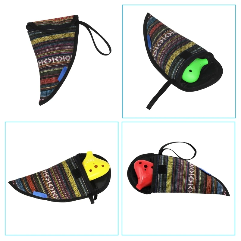 National Ocarina Bag Ocarina Protective Triangular Cloth Bag with Carry Handle Case Holder for Lover