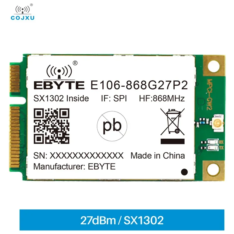 

LoRa SX1302 868MHzGateway RF модуль 27dBm PCI-e SPI интерфейс с низким энергопотреблением