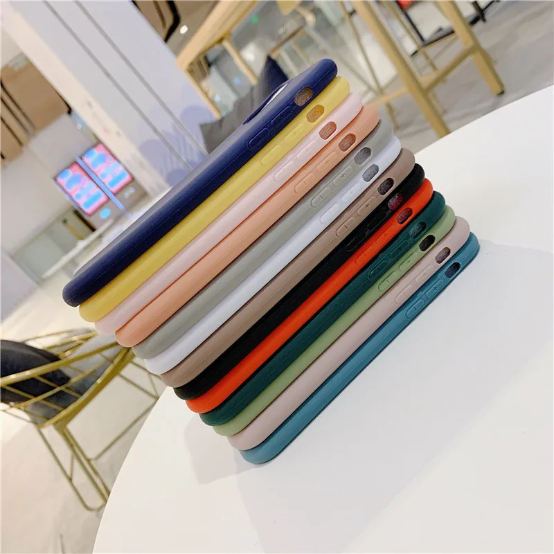 Sleek Matte Candy-Colored Phone Case - Fashionable Couples Cover