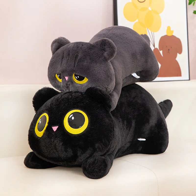 Cute Black Cat Plush Toy Doll Kawaii Big Cuddly Pillow Cushion For Boy Girl Brithday Gifts 50-90cm