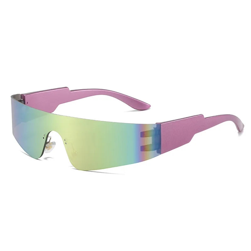 

Солнцезащитные очки без оправы женские цельные спортивные солнцезащитные очки в стиле панк ослепительные Модные солнцезащитные очки для мужчин