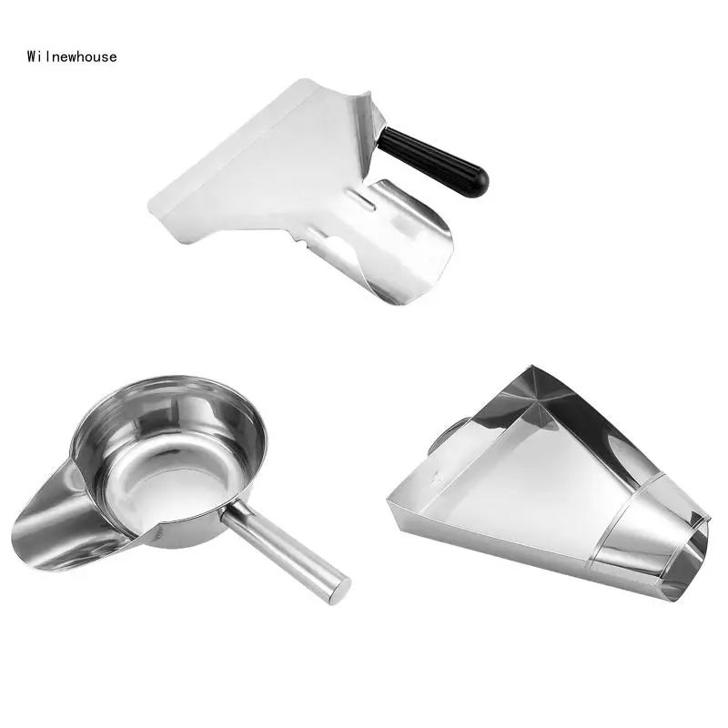 

Stainless Steel Chip Shovel French Fries Burger Packaging Tool Scooper Dropship