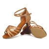 Adult Latin Dance Shoes Women Professional Soft Sole High Heel Dancing Shoes with Medium Heel Dance Competitions and Latin Dance