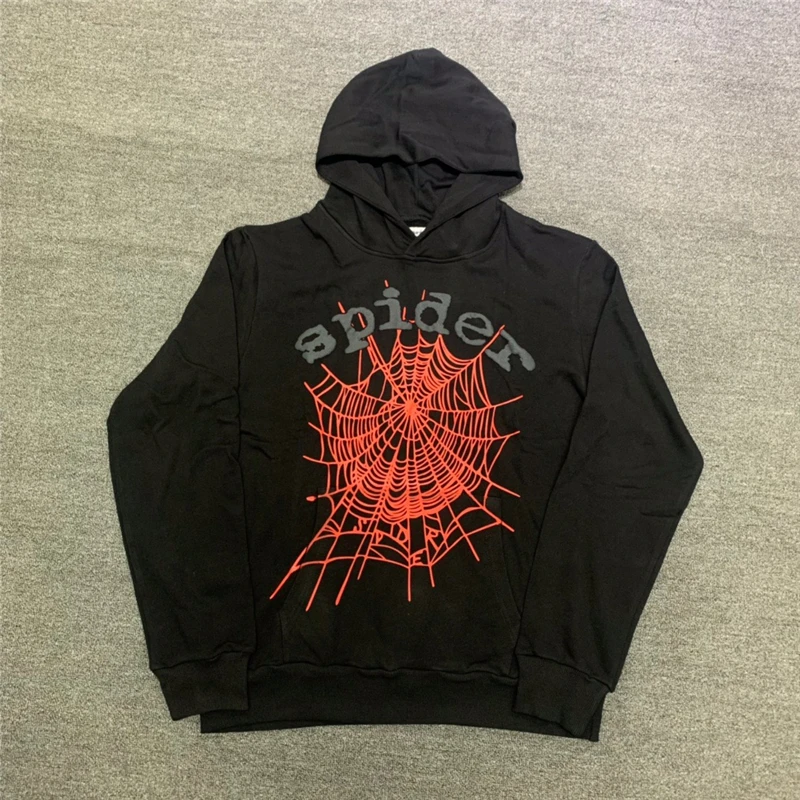 22FW Red Puff Print Sweatshirts Black Sp5der 555555 Hoodie Men Women World  Wide Spider Hoodie Young Thug Pullover - AliExpress