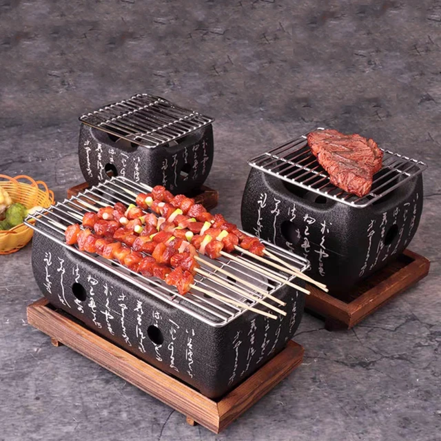 Barbecue japonais portable, charbon de bois, alliage, intérieur