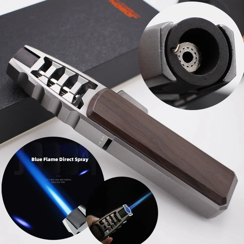 Hot JOBON Outdoor Windproof Turbo Torch Large Fire Spray Gun Metal Blue Flame Butane Gas Lighter Kitchen Barbecue High End Gifts 2