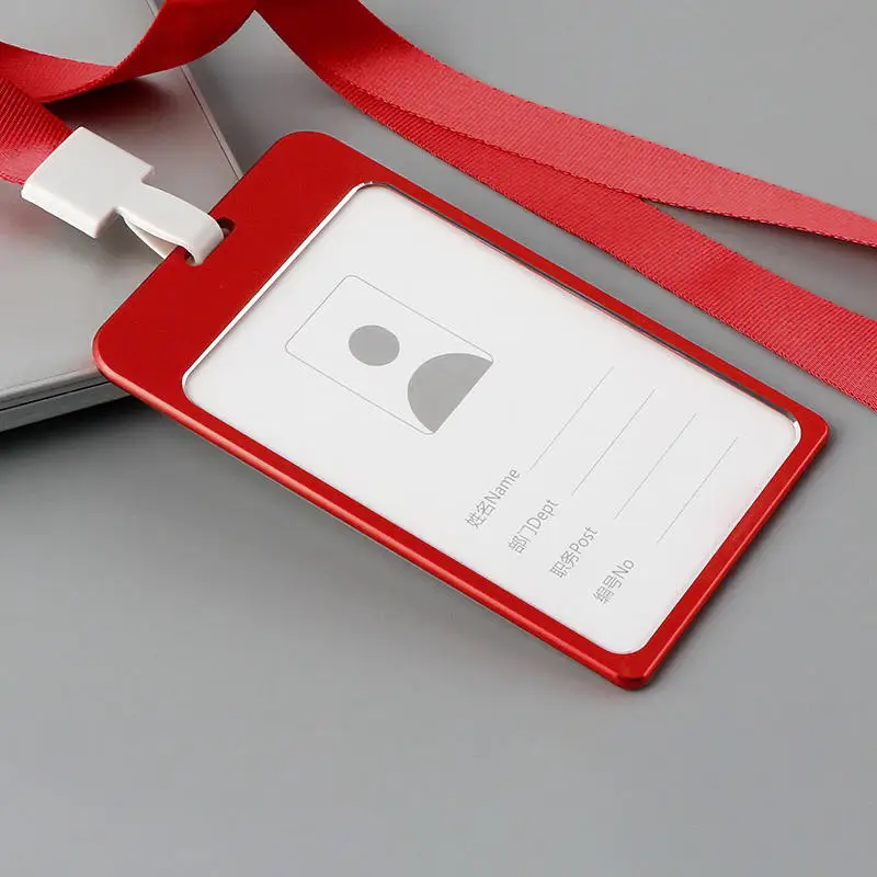 Plastic Work Card Cover with Lanyard Rope ID Work Card Identity Badge Bus Card Holder Cover Business Credit Card Holder Bag Case