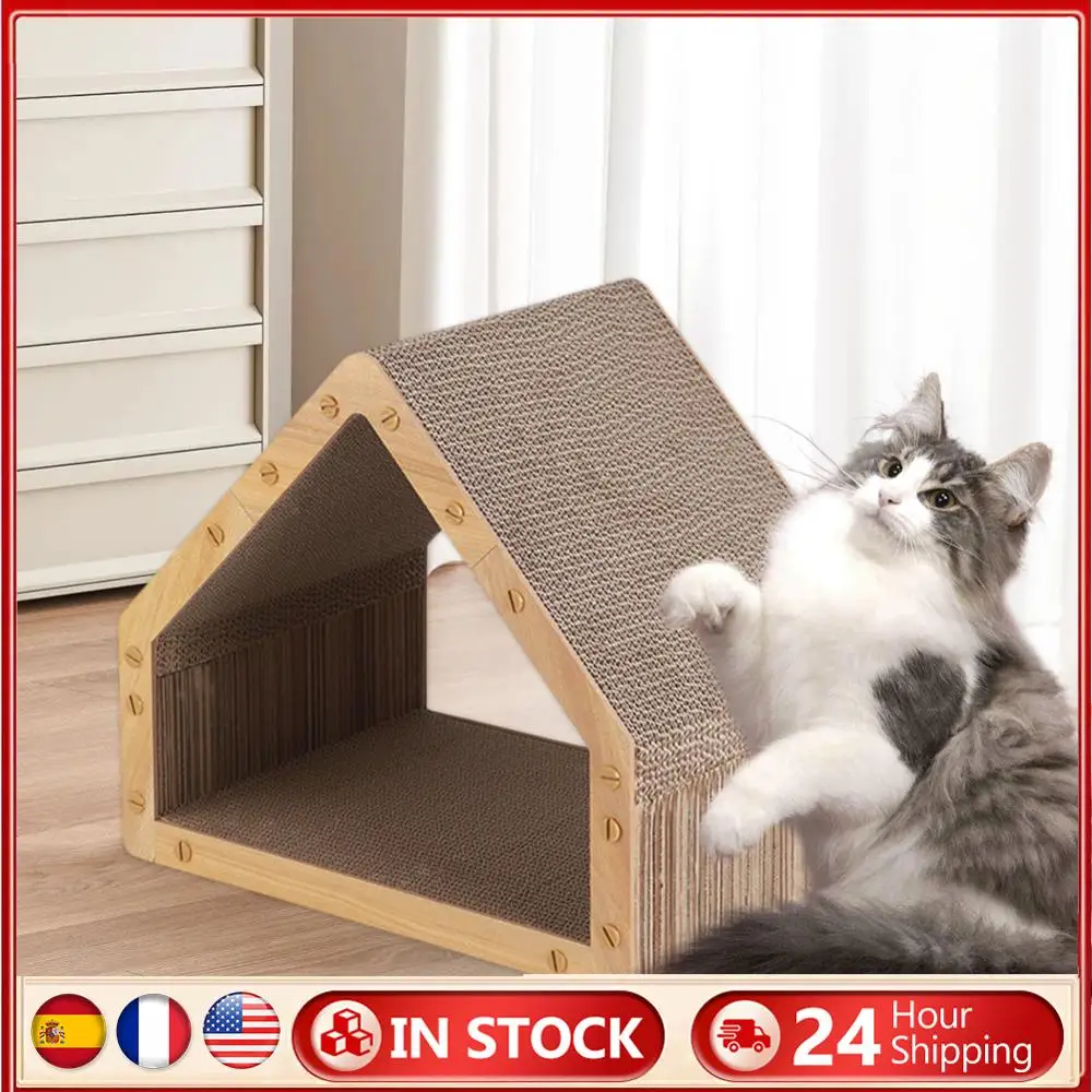 Cardboard Cat Scratcher House Vertical Scratching Board for Indoor Cats