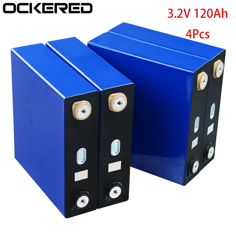 Ockered 4Pcs 3.2V 120Ah Lifepo4 Battery Rechargeable Lithium ion battery Deep lifecycles Cell for Home Energy Storage EV RV | Электроника