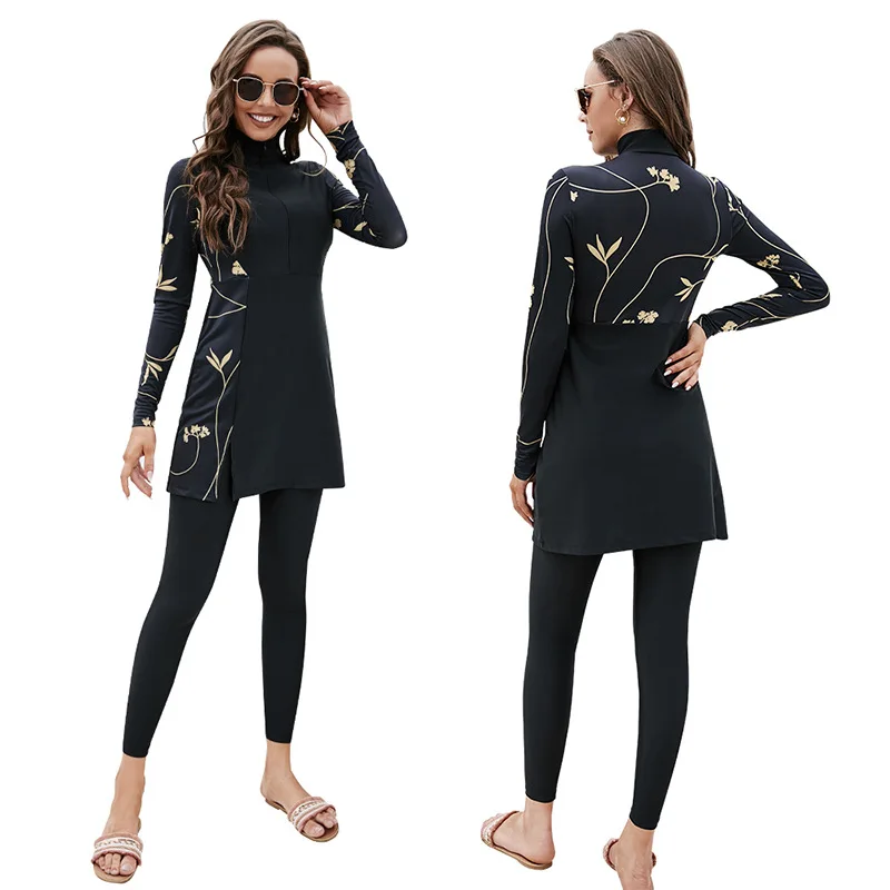 Women Muslim Swimwear Modest Long-Sleeved Sun Protection Swimsuit Lslamic Burkinis Wear Bathing Suit Full Cover women swimwear,muslim swimwear