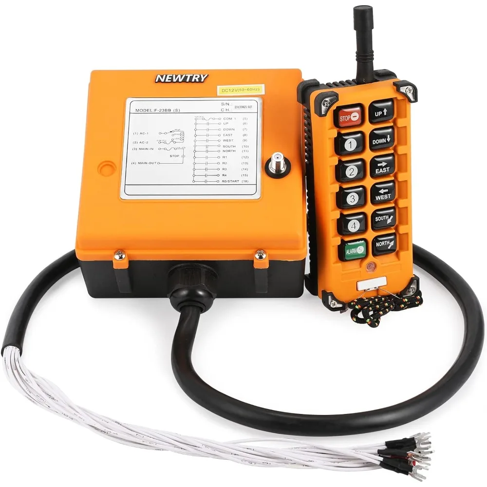 

Wireless Crane Remote Control 12 Buttons 12V Industrial Channel Hoist Controller Electric Lift Switch Transmitter Receiver