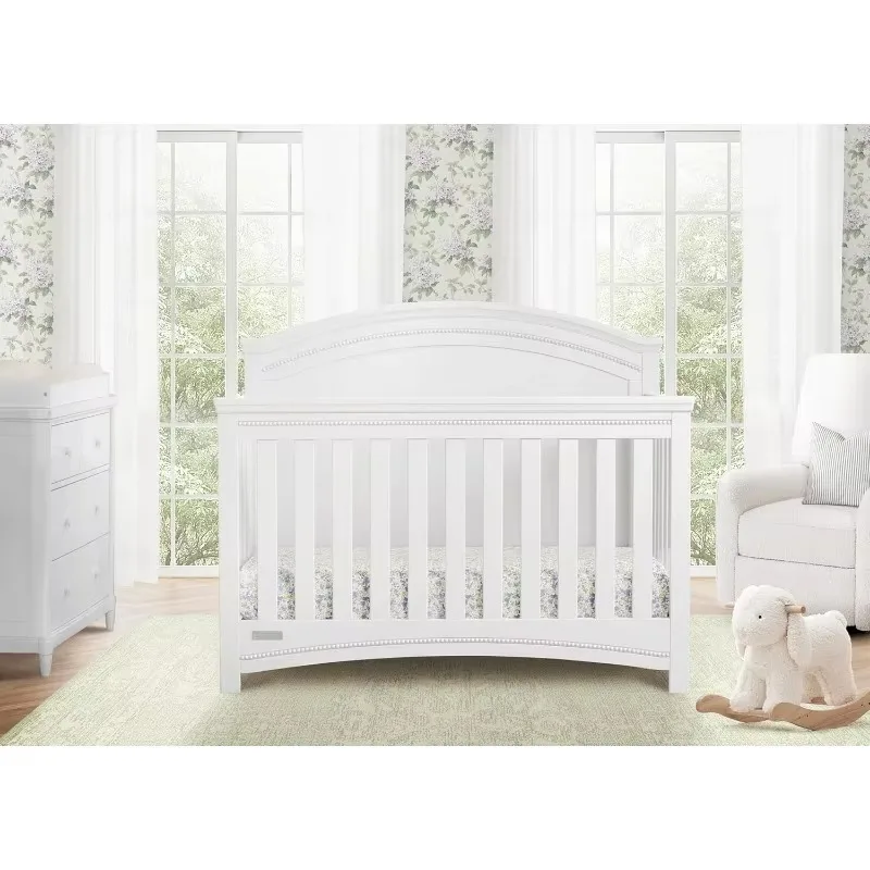 4-in-1 Convertible Baby Crib N More - Greenguard Gold Certified, Bianca White 2