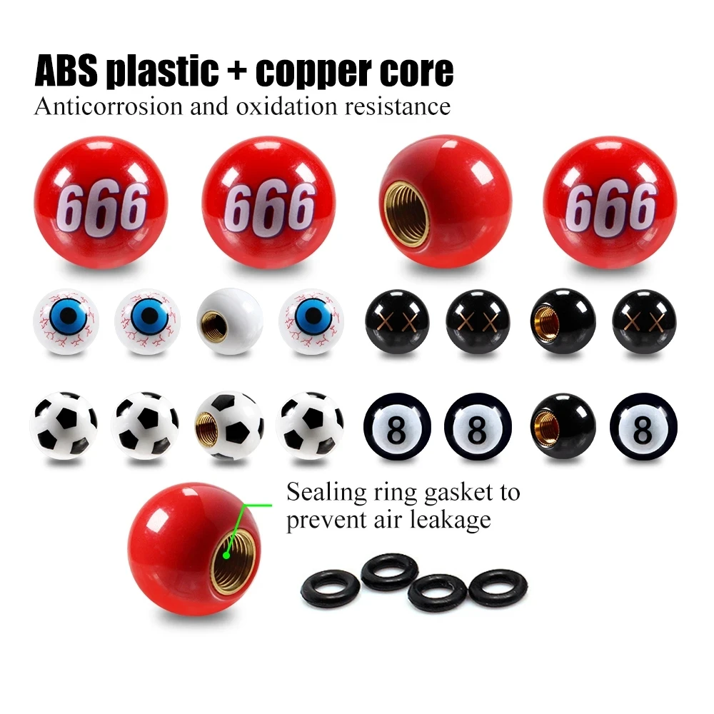 Tire valve cap 4Pcs universal car tire valve cap wheel dust cover for car truck SUV motorcycle bike styling valve stem caps accessories