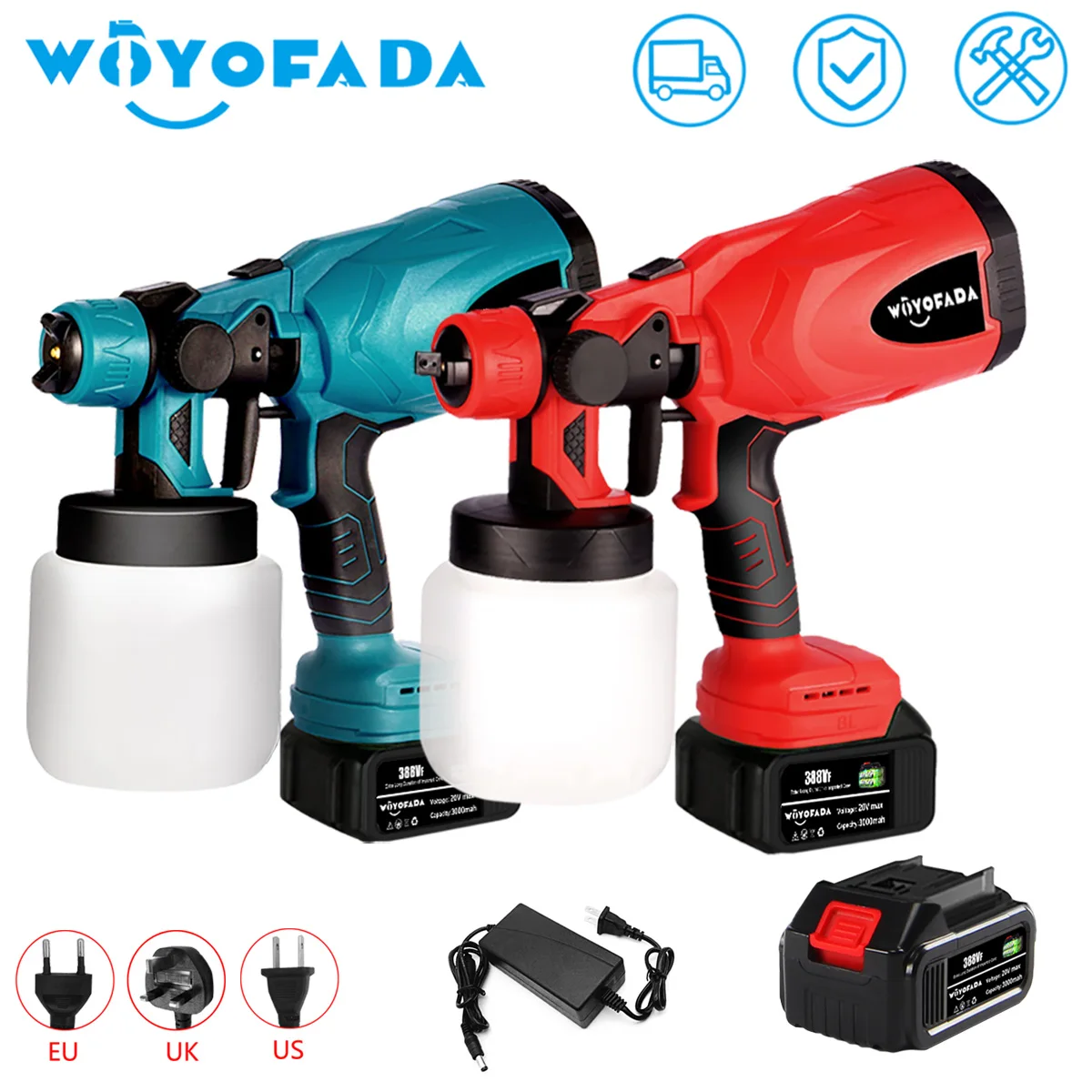 Cordless Electric Spray Gun Handheld High Power Electric Paint Sprayer