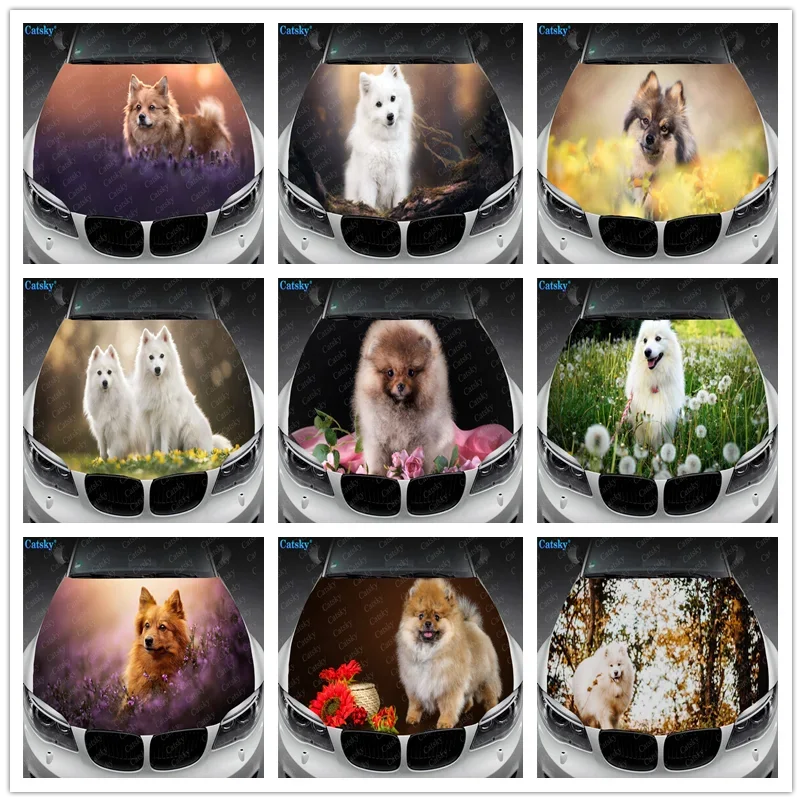 

Animal - Spitz Car Hood Vinyl Stickers Wrap Vinyl Film Engine Cover Decals Sticker Universal Car Hood Protective Film