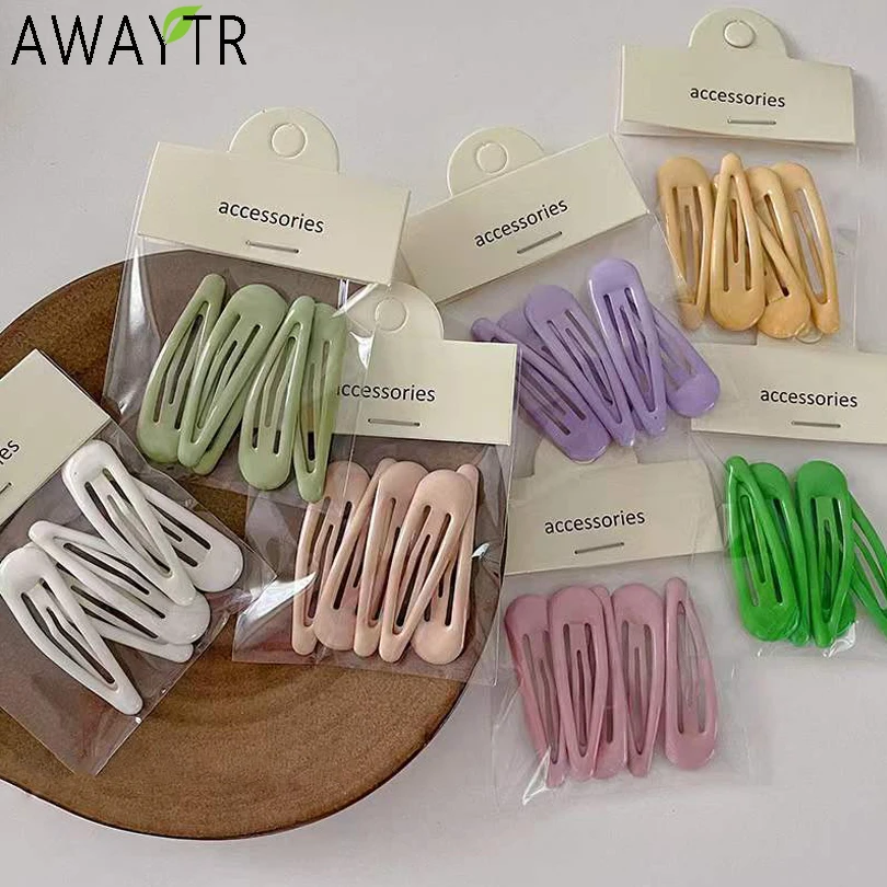 

5Pcs/set Cute Candy Color Waterdrop Shape Hairpins for Girls Hair Clips BB Hairpin Barrettes Headwear Women's Hair Accessories