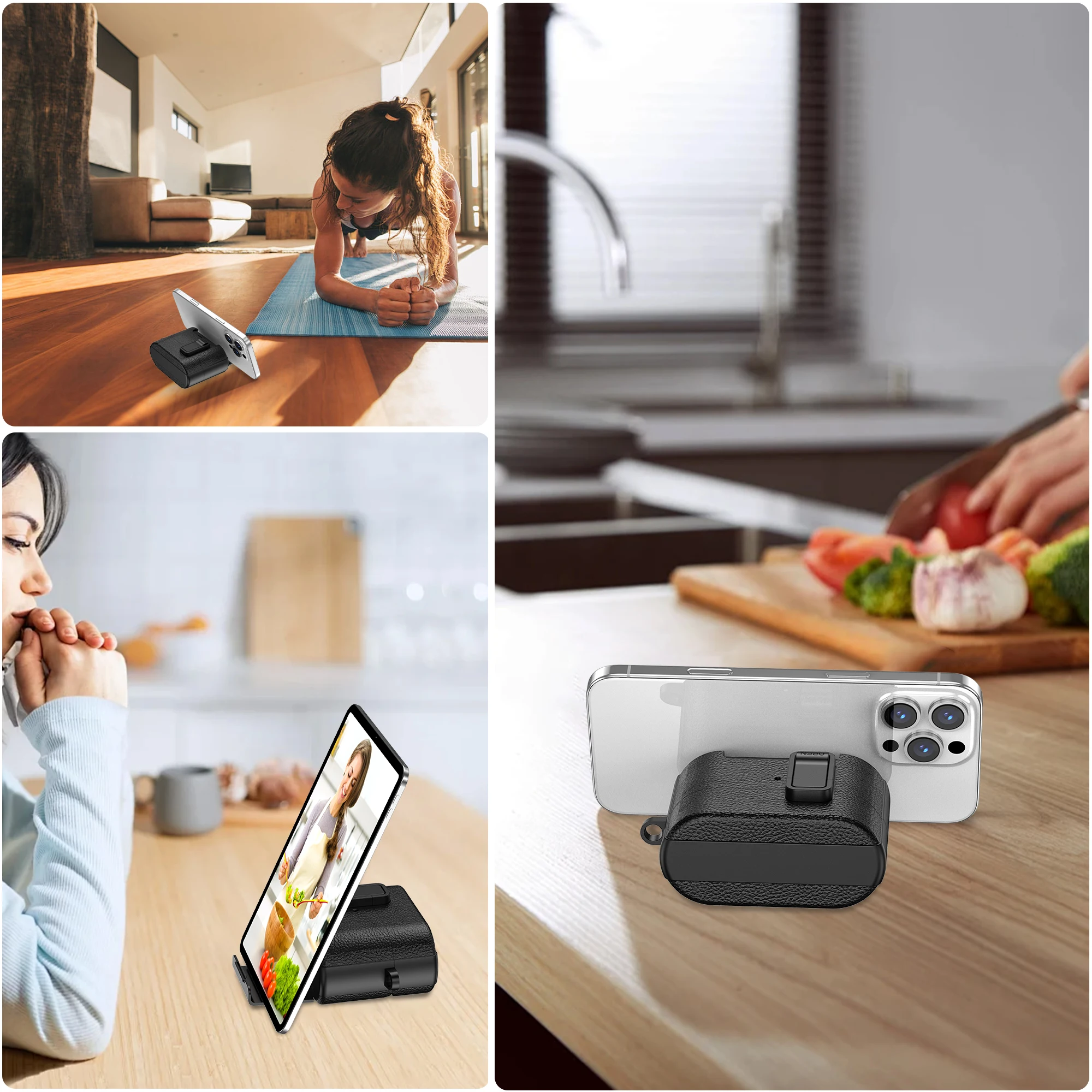 Premium Leather Texture Earphone Protective Case with Secure Lock and Invisible Stand