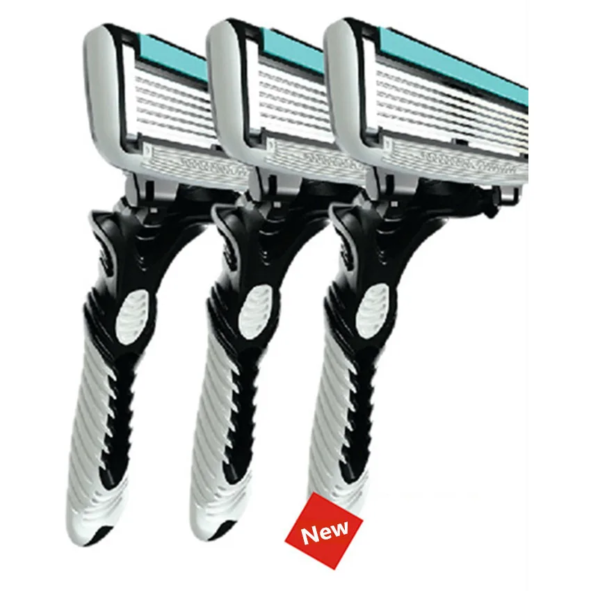  3pcs DORCO Pace 6, Men's Safety Shaver, 6-Layers Blade Razor, Manual Facial Hair Removal Razor 