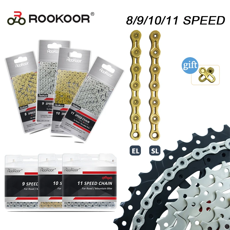 Горный велосипед Rookoor 6 7 8 9 10 11 цепь для скоростного велосипеда с титановым