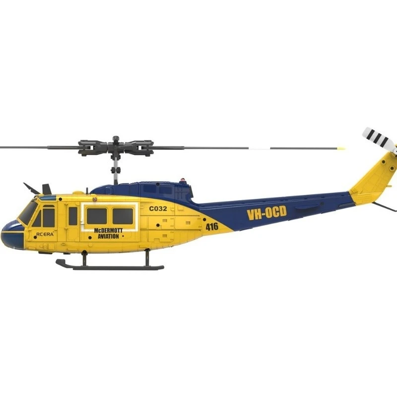 Uh-1 C032 Rc 헬리콥터 2.4g 6축 자이로스코프 6채널 고도 유지 광학 흐름 브러시리스 원격 조종 헬리콥터 장난감 성인 선물