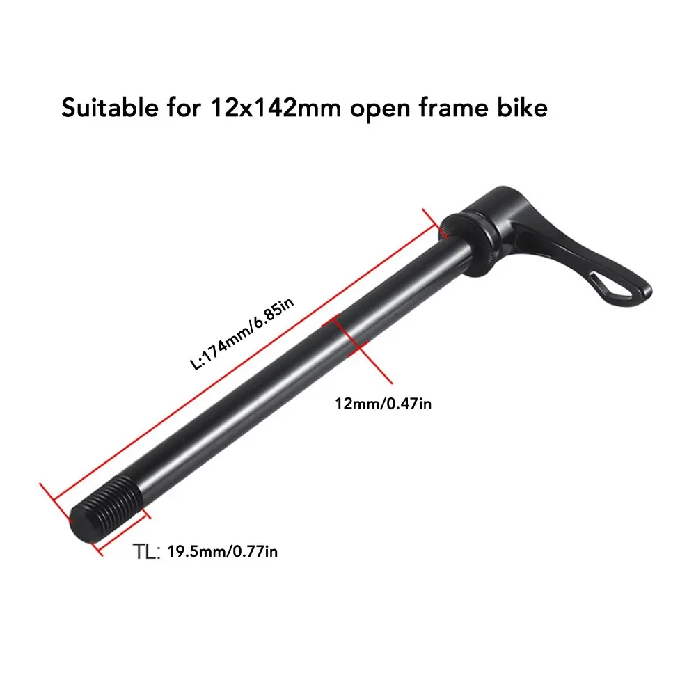 알루미늄 합금 자전거 쓰루 액슬 174mm 길이, 조절 가능한 핸들, 퀵 릴리즈 액슬, 나사 피치 1.5mm, CNC 쓰루 액슬 어댑터