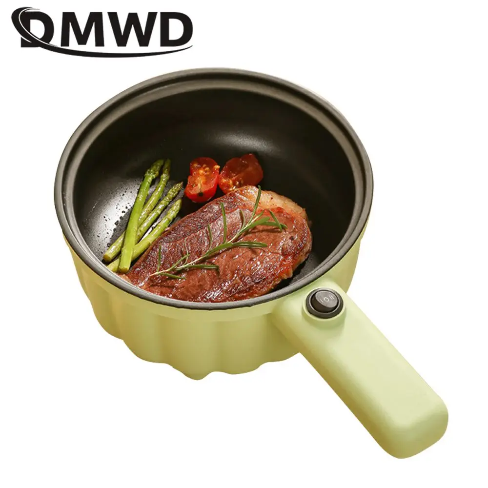 DMWD Electric Rice Cooker 2L Porridge Noodles Soup Cooking Machine Breakfast Maker Mini Skillet Multicooker Hotpot Frying Pan 3