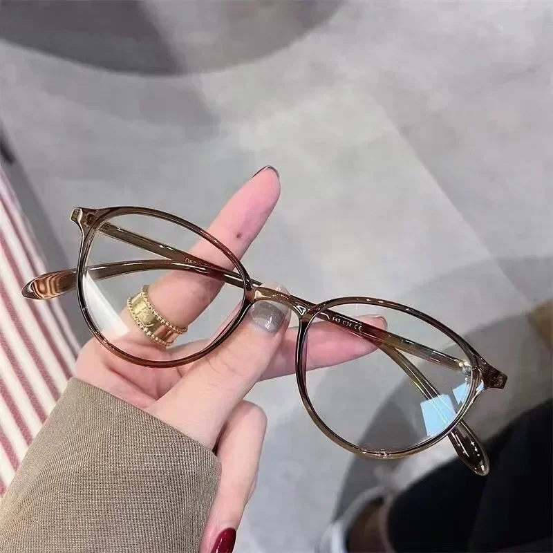 Ultra Light Small Frame Myopia Glasses Retro Artistic Anti Blue Light Glasses High Definition Transparent Short Sight Glasses 2