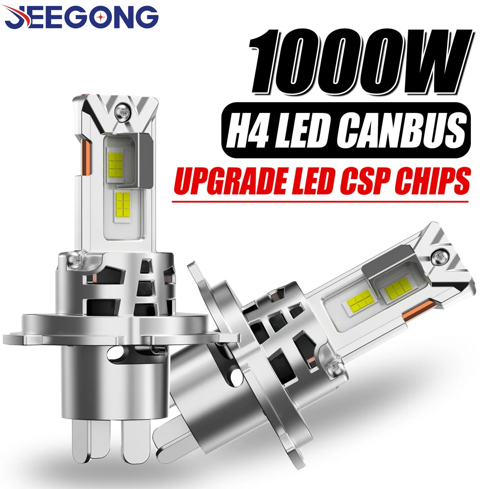 업그레이드된 1100000LM 1000W 초고휘도 H4 LED 헤드라이트 무선 9084..