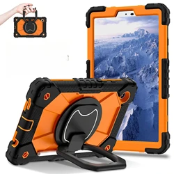 Heavy Duty Armor Case with 360° Rotating Stand and Straps - Shockproof Cover - No shoulder strap (Orange)