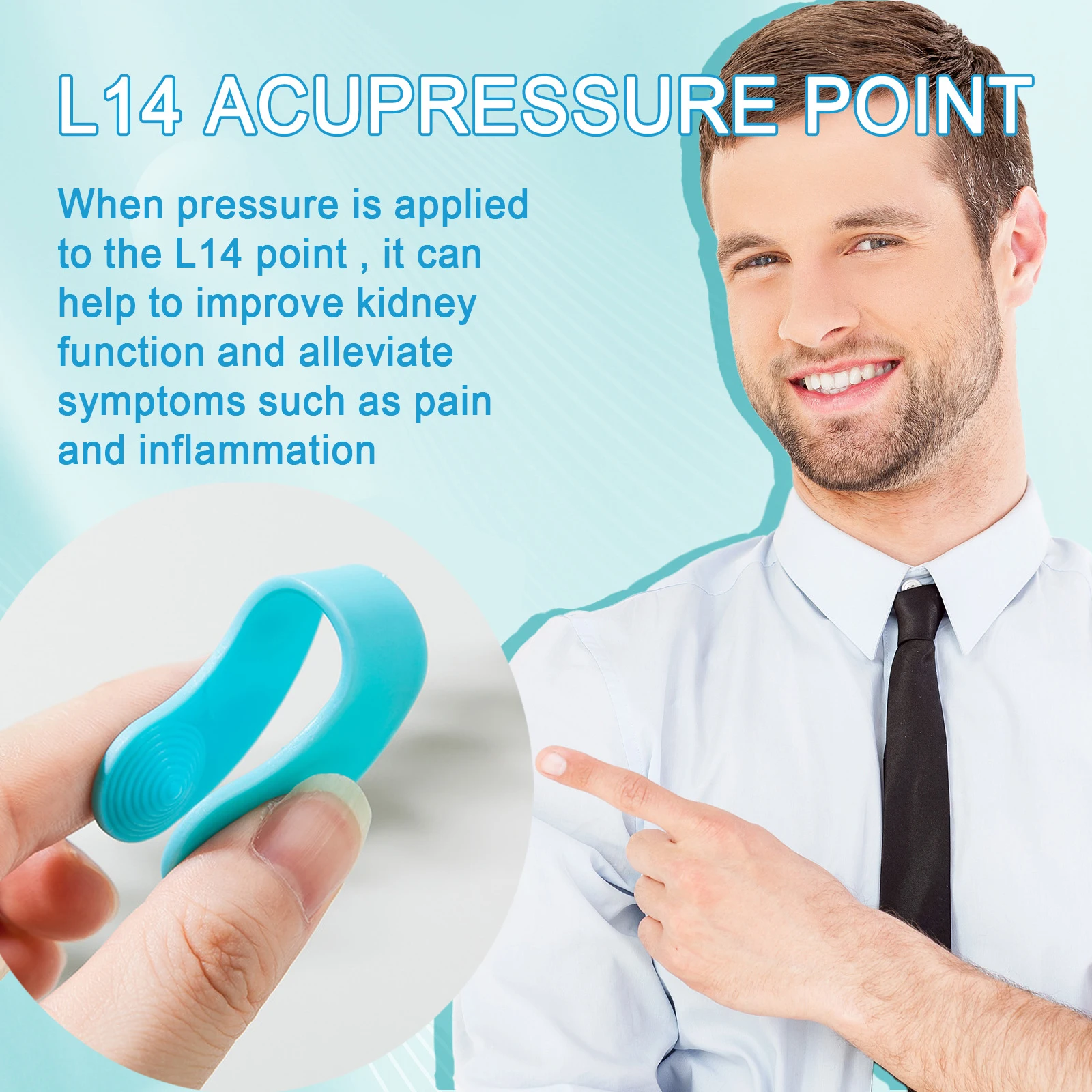 Headache Relief Acupressure-Hand Pressure Point Clip Stress-Alleviation Kidney Care Point Clip