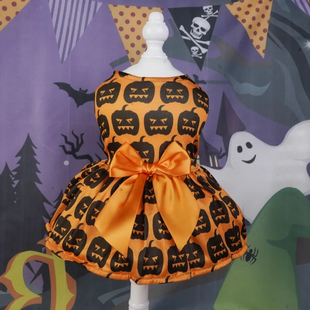 

Pet Supplies Halloween Dog Cat Clothes Pumpkin Skirt Bat Costume Ghost