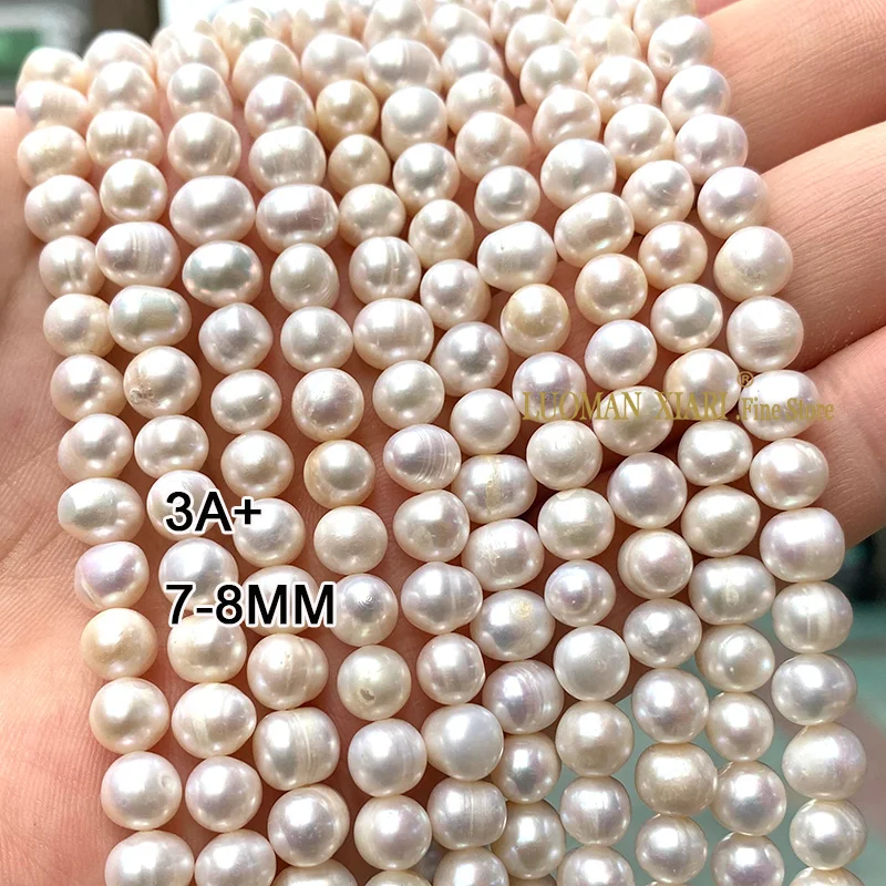 4-12MM AAA Natural Freshwater Pearls Round Potato Shape Loose Spacer Beads for Jewelry Making Diy Bracelet Earrings Accessories 4