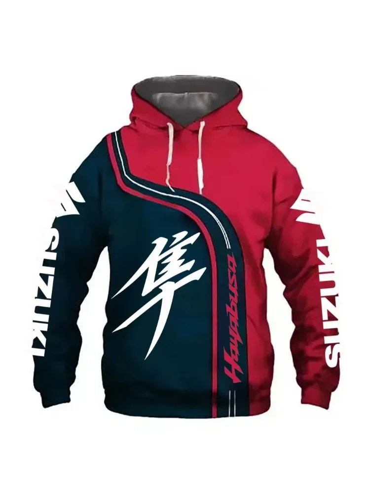Suzuki 2026 Spring and Autumn Sportswear 3D Printed Men's and Women's Hoodies Hip-Hop Street Fashion Motorcycle Clothing