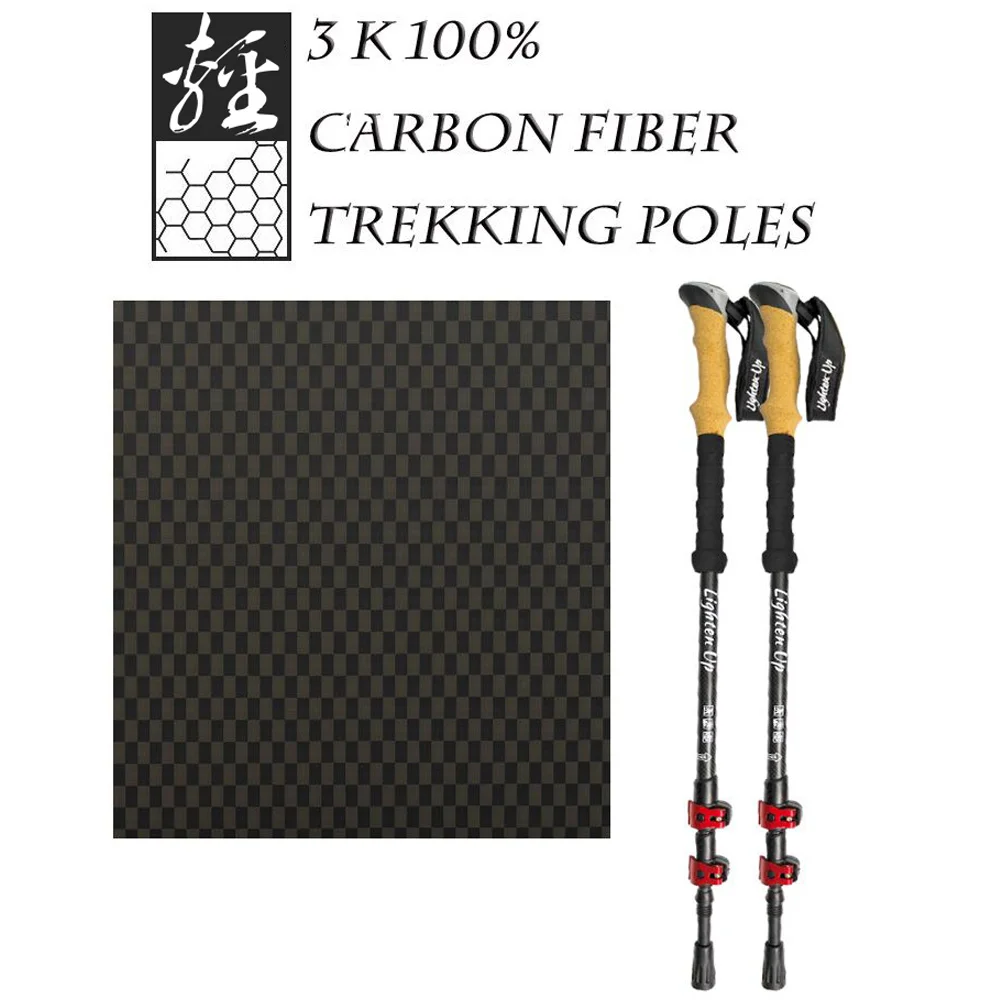 

Trekking Poles 2pcs Carbon Fiber Collapsible Telescopic Sticks Lightweight Walking Hiking Stick Climbing Stick