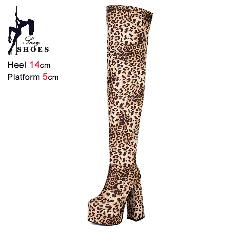 Autumn Winter Women's Knight Boots Square Toe Over-the-knee Boots Thick High Heels 10.5cm Side Zipper Modern Tall Ladies Boots