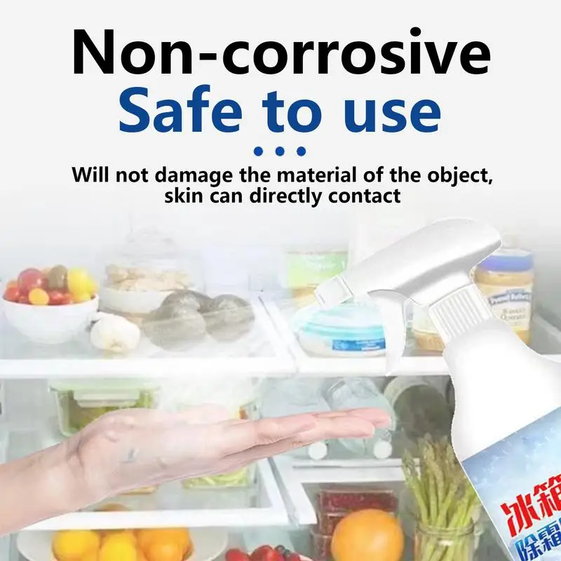 500ml Fridge Freezer De-Icer Spray Refrigerator Defrosting Deicer Ice Layer Remover Food Grade Refrigerator Cleaner Solution