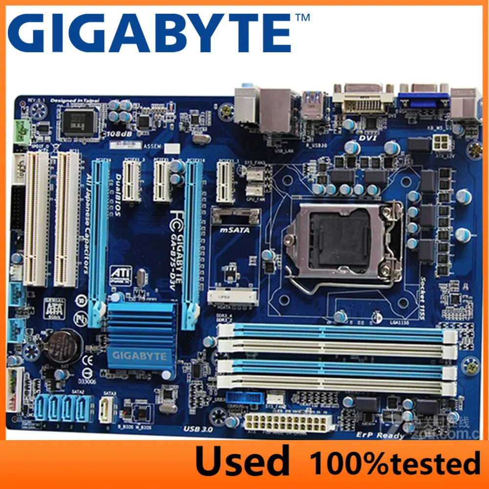 GIGABYTE GA-B75-D3V Desktop Motherboard B75 Socket LGA 1155 i3 i5 i7 ...