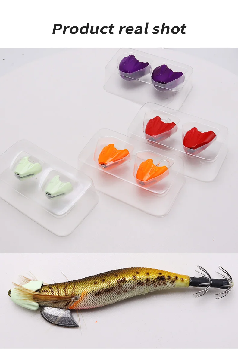 ZYZHE Holz-Garnelenköder mit Leuchteffekt für Tintenfisch, Regenschirmhaken-Gewicht, Tiefendruckfester Blei-Anhänger für Tiefenfischerei – Detail 7