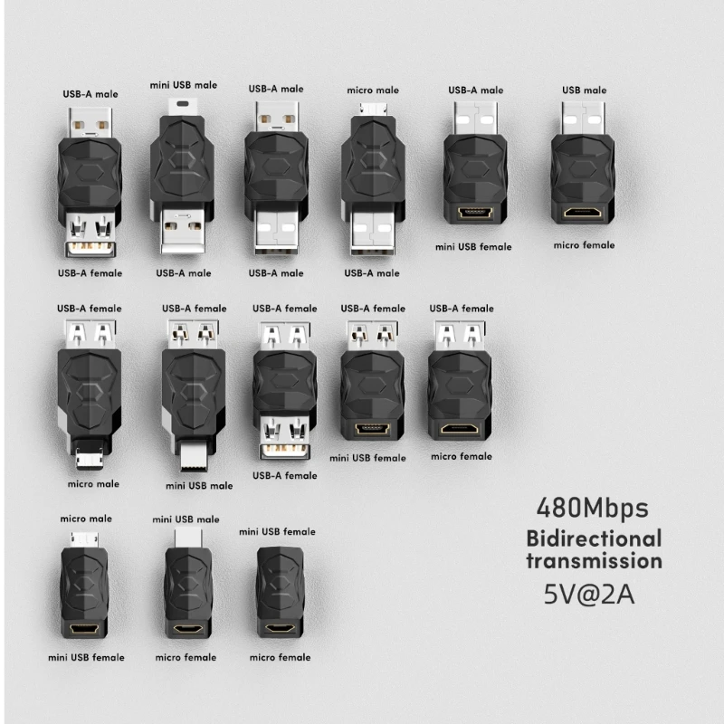 Universal USB to Micro USB Adapter - High-Speed 480Mbps Dual-Way Connector