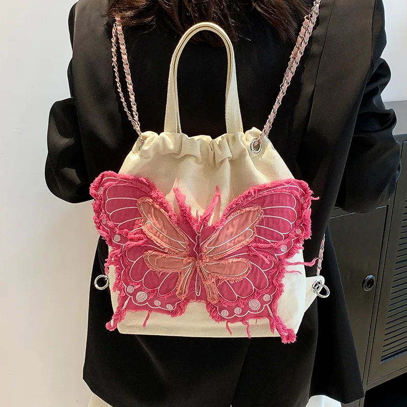 Bag Capacity Shoulder Large Canvas Handheld Versatile Backpack Handbags For Women Messenger High-Quality Luxury Crossbody Y2k