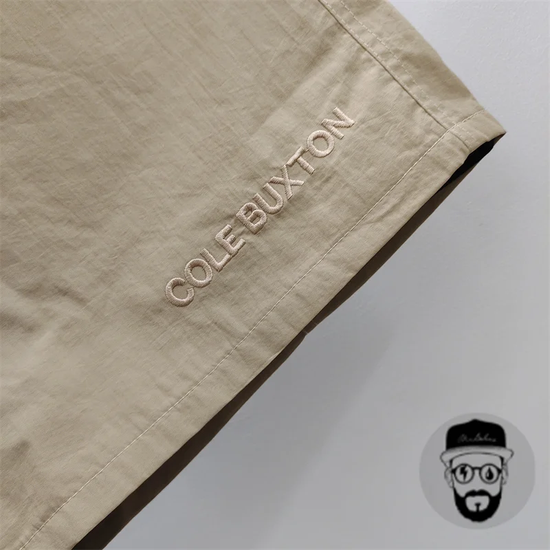 Simple solid color thin Cole Buxton shorts with embroidered letters for men's sports shorts