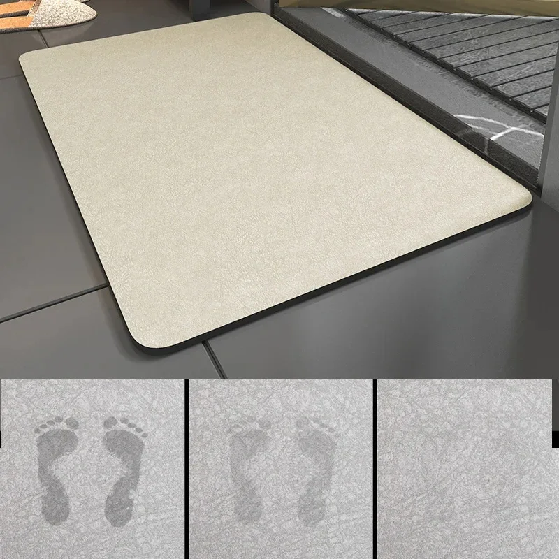 

2024 Upgrade Bathroom Diatomite Absorbent Mat for Bath Floor Door Rug Rectangle Carpet Quick Drying Shower Bathtub Absorbent Mat