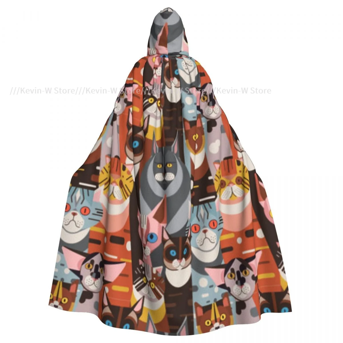 

Unisex Witch Party Reversible Hooded Adult Vampires Cape Cloak Domestic Cats In Funny Poses