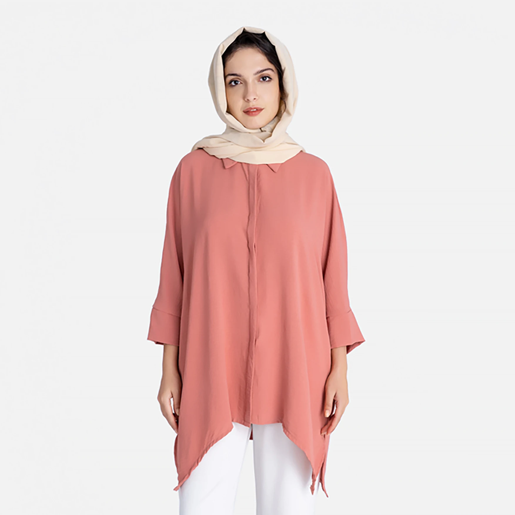2023 New Fashion Free Shipping Muslim Shirt Women Malaysia Women's Clothes Clothes Plus Size Women's Irregular Shirt New Top