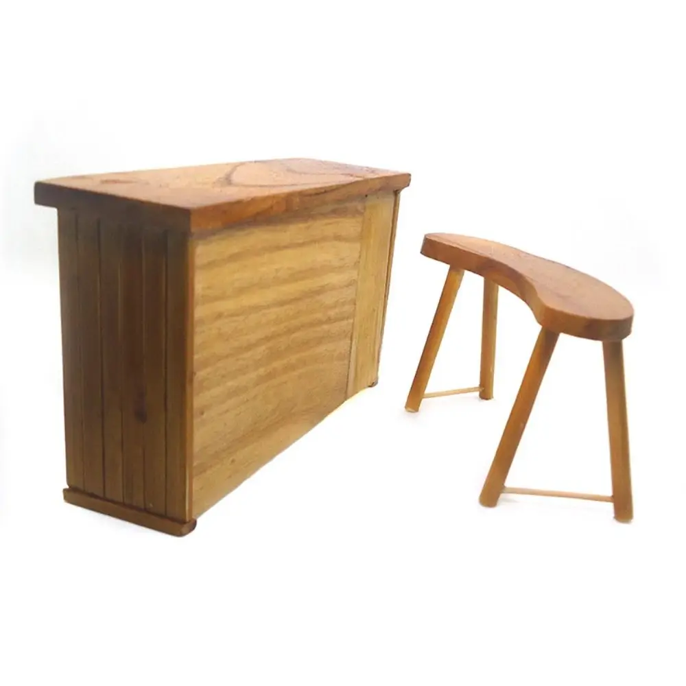 1:12 Scale Dollhouse Bar Counter Scene Model Wood DollHouse Furniture Playing House Miniature Table Chair Dollhouse Accessories