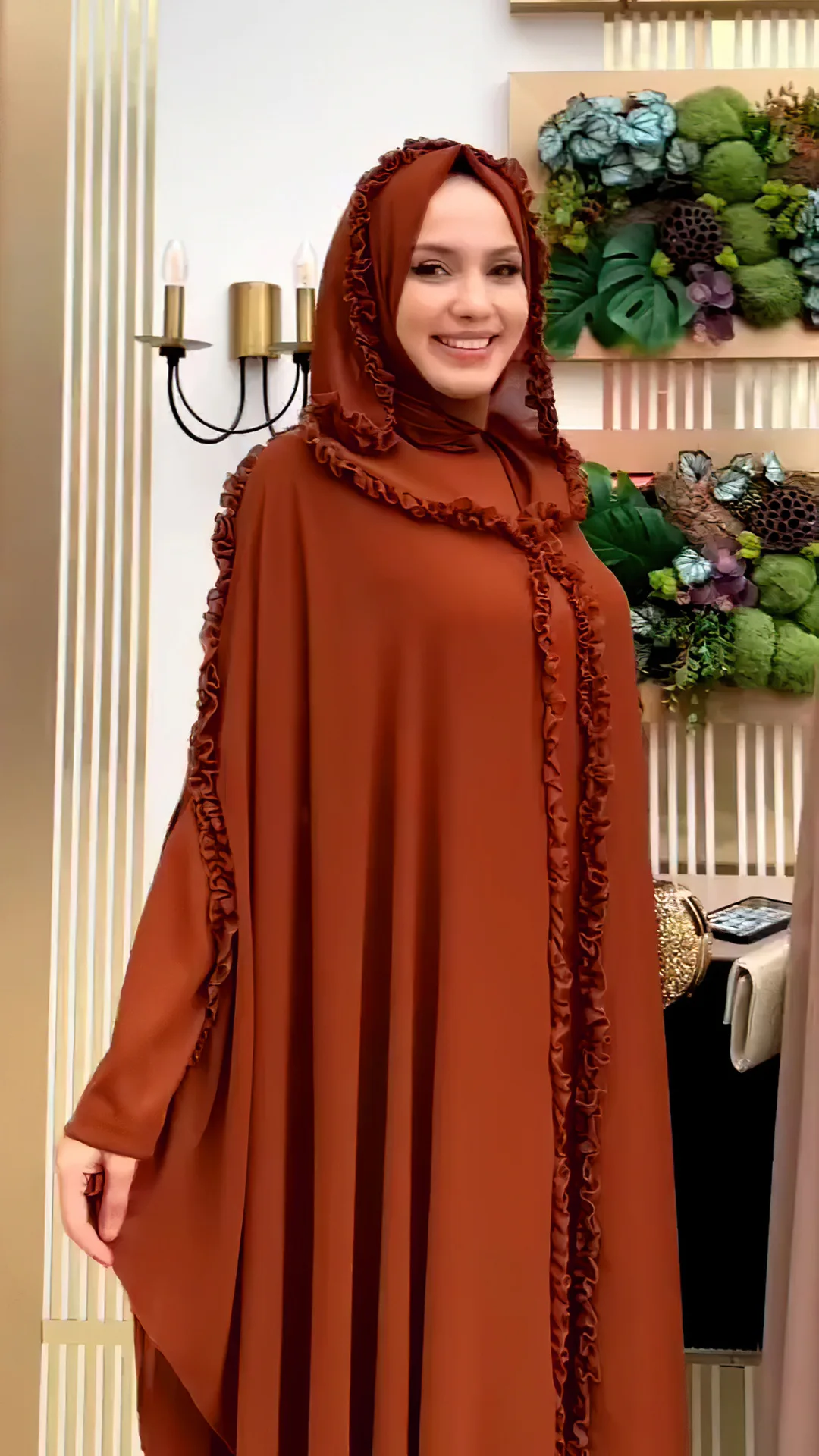 

African Abaya Dubai Kaftan Muslim Chiffon Dress Evening Dresses 2 Pieces Set Women Kimono Robe Caftan Islamic Clothing Djellaba