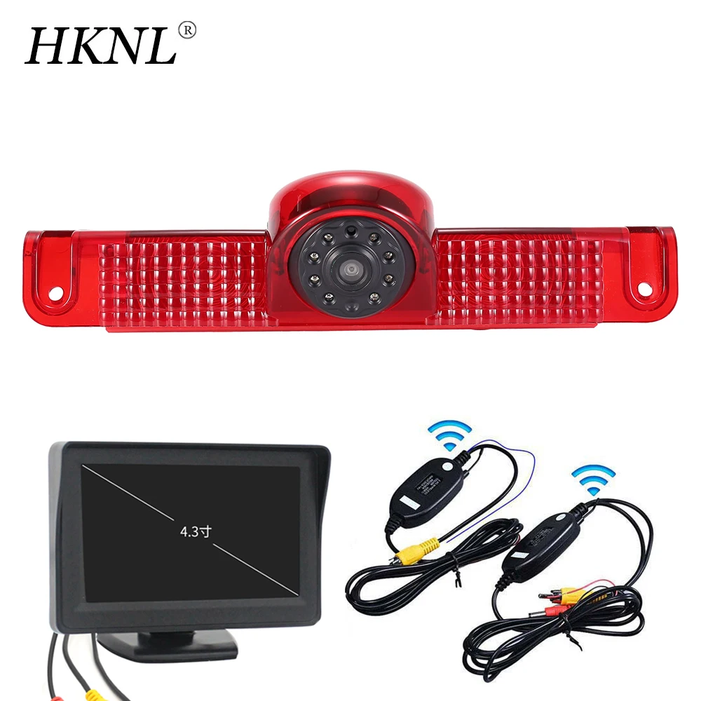 

HKNL CCD parking Car Reverse Camera 4.3" Monitor+2.4GHZ Wireless For Chevrolet Express GMC chevy Savana Exporer Brake Light LED