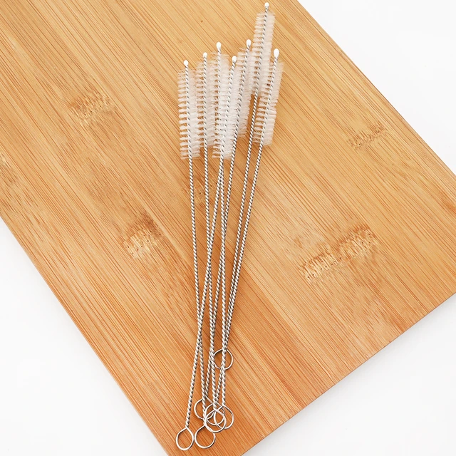 5/10Pcs 20cm Drinking Straw Cleaning Brush Straw Tube Pipe Cleaner Nylon  Stainless Steel Long Handle Cleaning Brushes for Straws - AliExpress