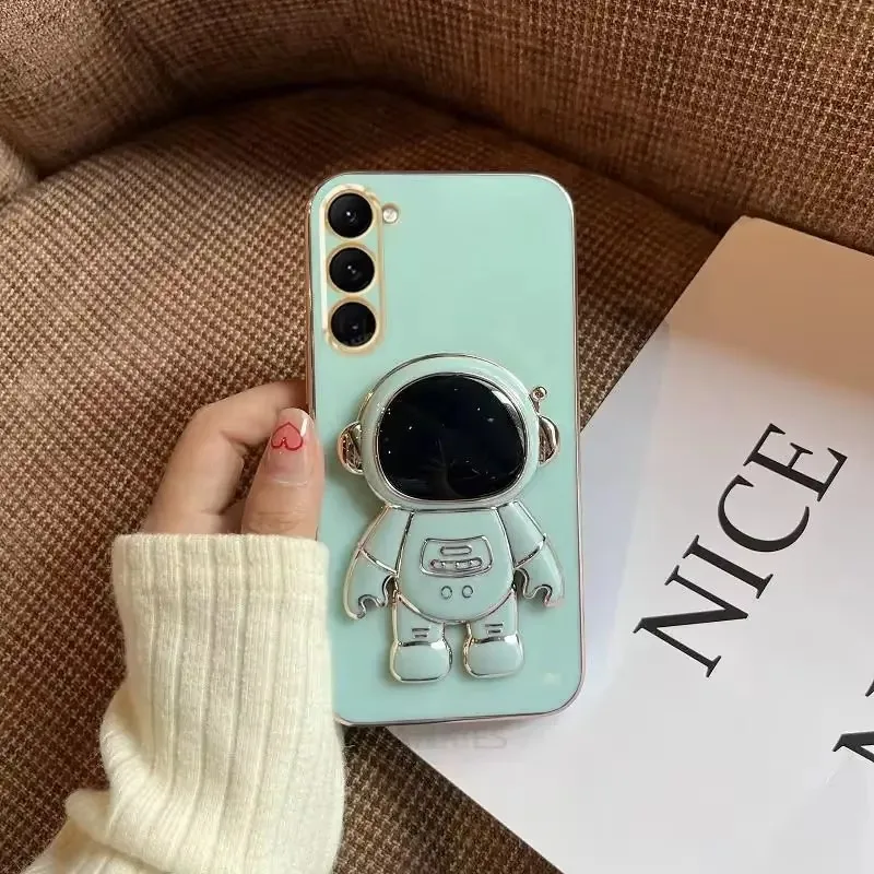 3D Astronaut Ring Stand Holder Case - Shockproof Silicone Protection Cover