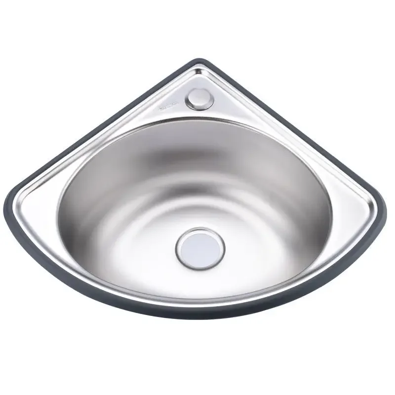 Pia do Banheiro do para o Carro ou a Cozinha Ângulo Ultra Pequeno Bacia do Triângulo Único Aço Inoxidável